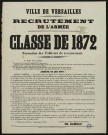 Recrutement de l'armée : Classe de 1872 Formation des Tableaux de recensement