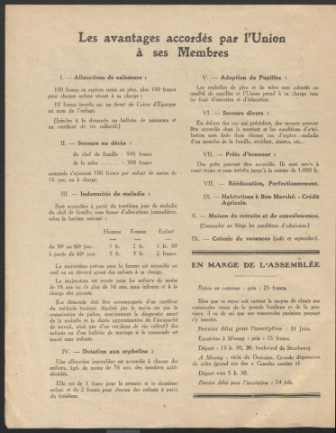 Année 1929. Bulletin de l'Union des blessés de la face "Les Gueules cassées"