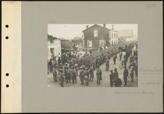 Saint-Étienne-au-Temple. Colonne de prisonniers allemands