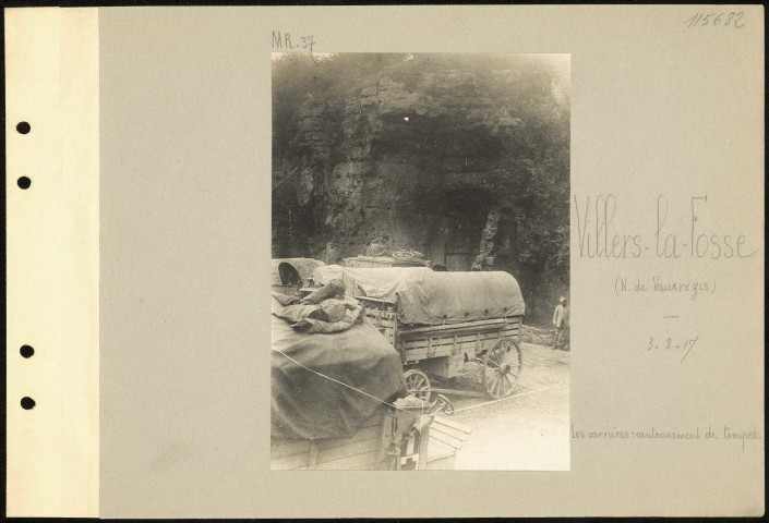 Villers-la-Fosse (nord de Vauxrezis). Les carrières : cantonnement de troupes