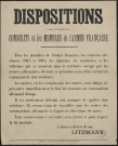 Disposition concernant les conscrits et les membres de l'armée française