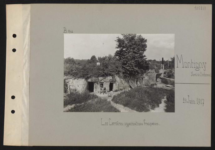 Montigny (nord de Machemont). Les carrières : organisations françaises