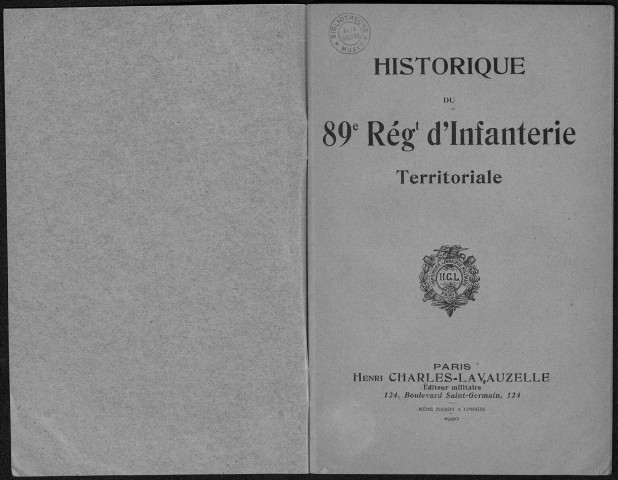 Historique du 89ème régiment territorial d'infanterie