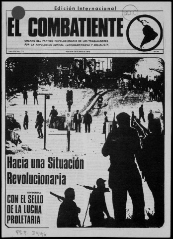 El Combatiente n°172, 18 de junio de 1975. Sous-Titre : Organo del Partido Revolucionario de los Trabajadores por la revolución obrera latinoamericana y socialista