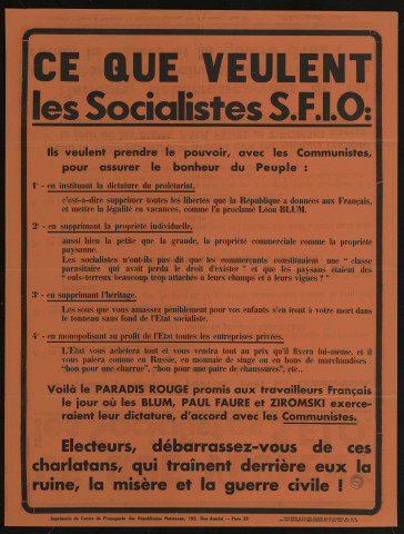 Ce que veulent les socialistes SFIO : prendre le pouvoir