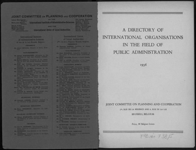 A directory of international organisations in the field of Public Administration
