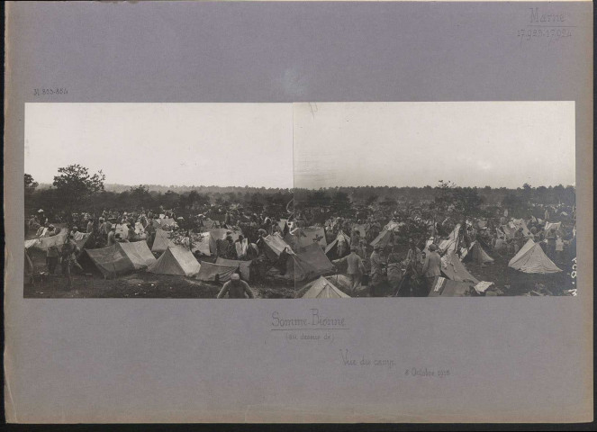 Somme-Bionne (Au-dessus de) (Marne). Vue du camp