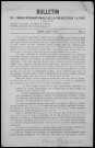 Bulletin de l'Union Internationale de la presse pour la paix : n° 1, juillet 1909