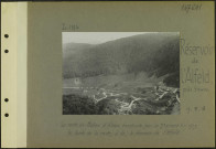 Réservoir de l'Alfeld (Près Sewen). La route du Ballon d'Alsace construite par la 7e armée en 1917 ; les lacets de la route ; à droite, le réservoir de l'Alfeld