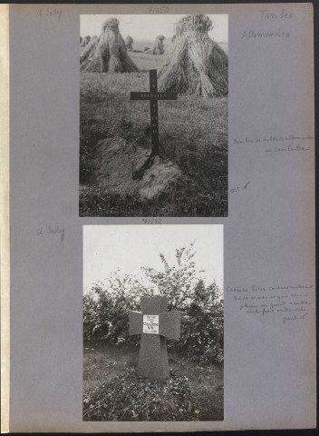 S.l. (Tombes allemandes). Croix en béton coûtant seulement 8 à 10 marks et qui seront placées en grand nombre sur le front occidental