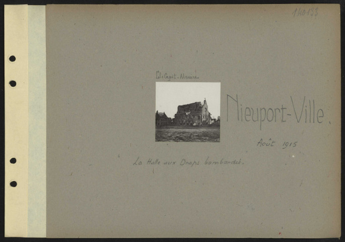 Nieuport-Ville. La halle aux draps bombardée
