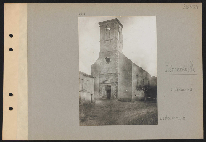 Réméréville. L'église en ruines