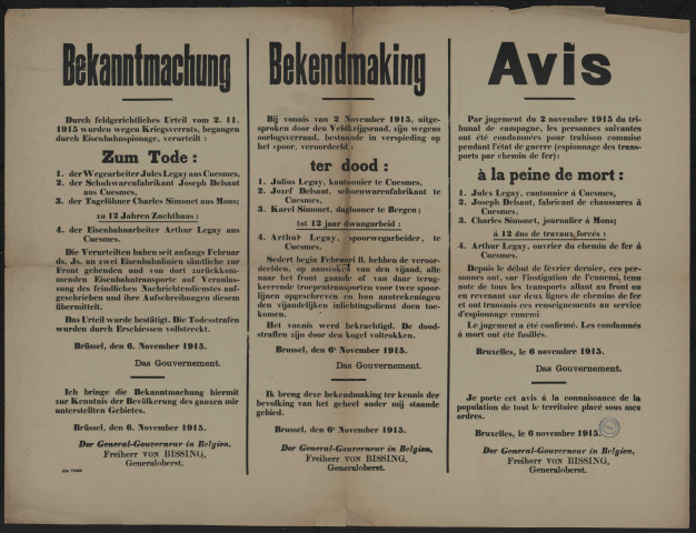 Urteil...amp; zum Tode = Vonnis...amp; ter dood = Jugement...amp; à la peine de mort