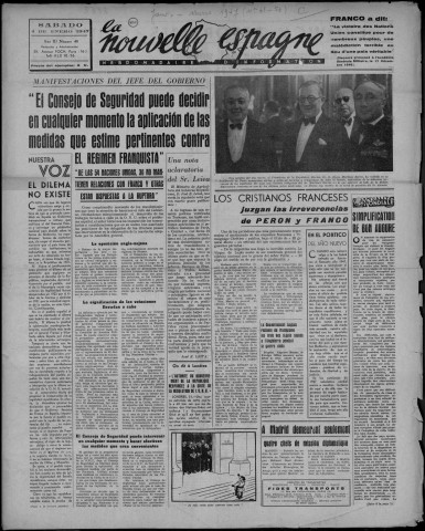 La nouvelle Espagne (1947 : n° 48-56). Sous-Titre : boletín de información