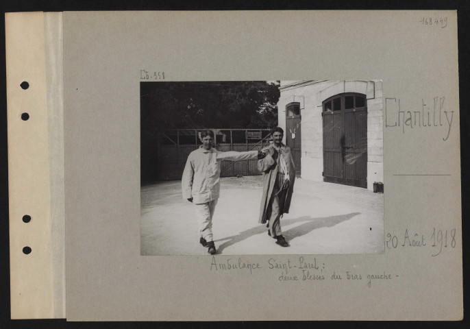 Chantilly. Ambulance Saint-Paul : deux blessés du bras gauche