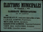 Élections Municipales : Candidats conservateurs du 5me canton