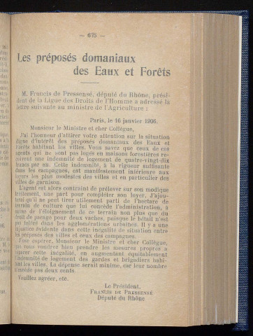 Juin 1906 - Bulletin officiel de la Ligue des Droits de l'Homme