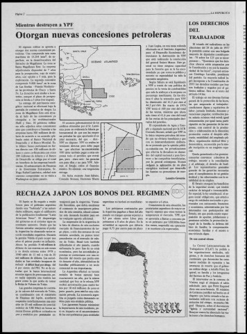 La República n° 18, noviembre de 1981. Sous-Titre : Vocero de la democracia argentina en el exilio. Organo de la oficina internacional de exiliados del radicalismo argentino