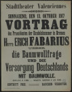 Stadttheater Valenciennes : Vortrag des Praesidenten der Handelskammer in Bremen. Herrn Erich Fabarius