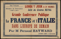 Grande conférence publique : la France et l'Italie dans l'Europe de demain
