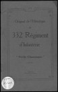 Historique du 332ème régiment d'infanterie