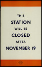 This station will be closed after November 19
