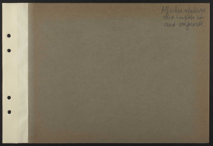 Intercalaire "Affiches relatives aux impôts et aux emprunts"
