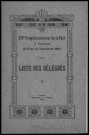 XIVe congrès international de la paix. Lucerne 19-24 septembre 1905. Sous-Titre : Les rapports du pacifisme et du mouvement ouvrier