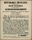 Dépêche télégraphique : Le régiment de Gendarmerie et la brigade Besson ont enlevé Courbevoie, caserne et ville