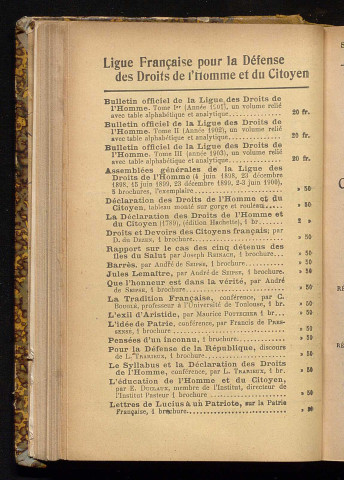 Août 1904 - Bulletin officiel de la Ligue des Droits de l'Homme