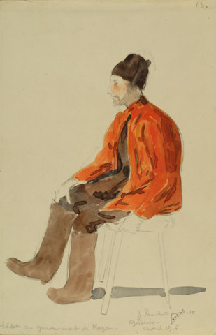 Soldat du gouvernement de Kazan. Güstrov, avril 1915