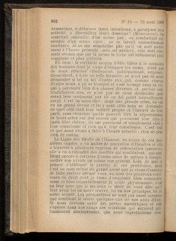 Août 1909 - Bulletin officiel de la Ligue des Droits de l'Homme