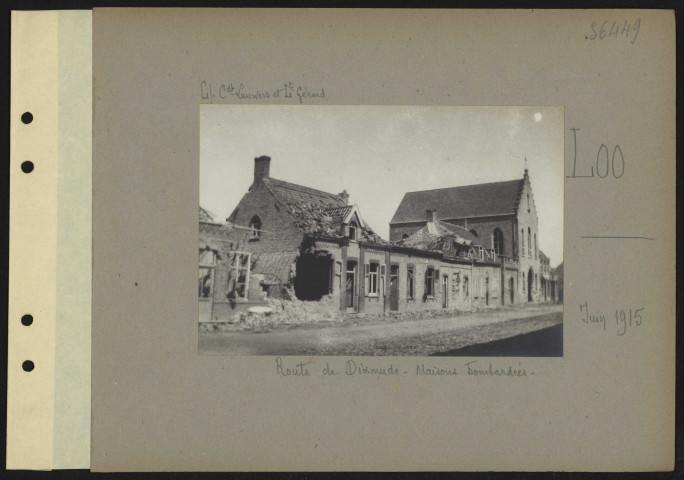 Loo. Rue de Dixmude. Maisons bombardées