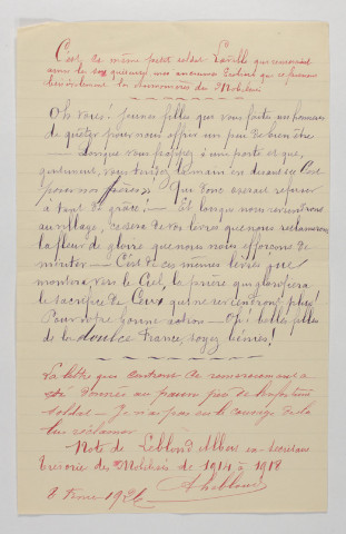 Lettres de soldats. Don de l'instituteur Albert Leblond.- Du 13 avril 1915 au 9 février 1924