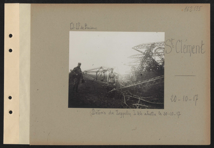 Saint-Clément. Débris du Zeppelin L 44 abattu le 20.10.17