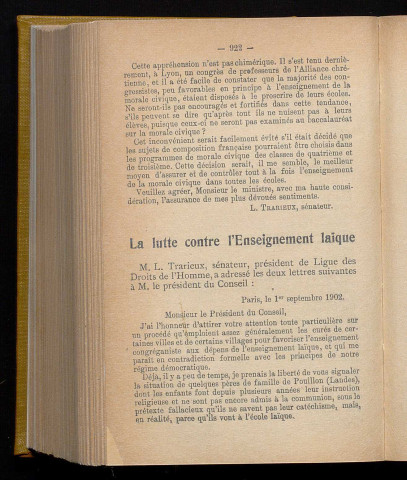 Novembre 1902 - Bulletin officiel de la Ligue des Droits de l'Homme