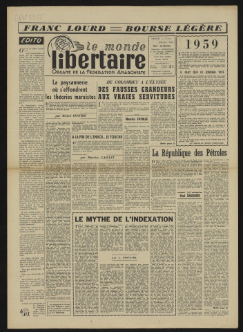 1959 - Le Monde libertaire