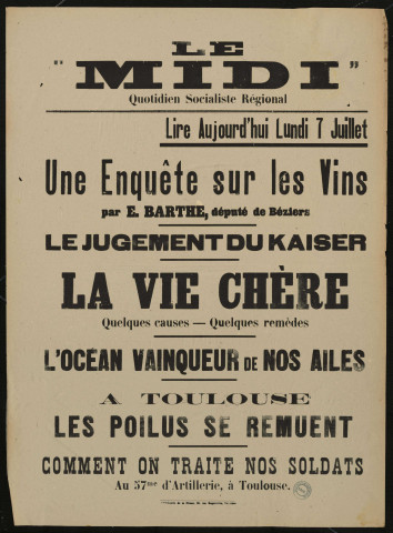 Le Midi. Lire aujourd'hui lundi 7 juillet