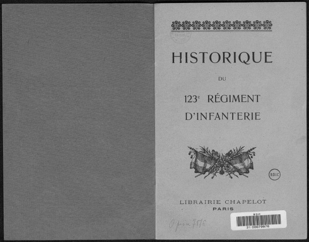 Historique du 123ème régiment d'infanterie