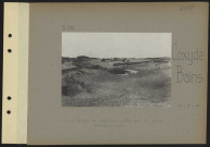 Coxyde-Bains. Camp français de l'adjudant Lefèvre dans les dunes. Baraquements