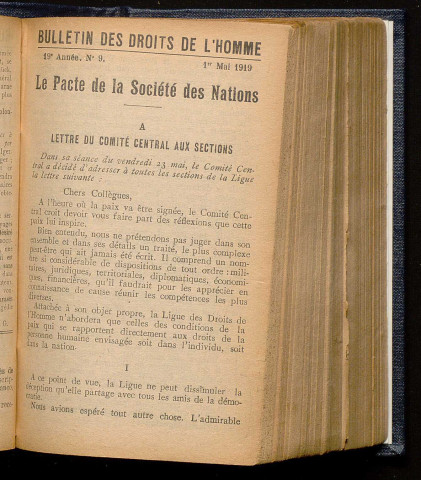 Mai 1919 - Bulletin des Droits de l'Homme