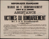 Assistance aux victimes du bombardement des 5e et 6e arrondissements