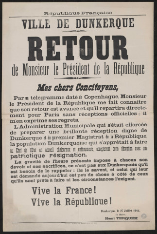 Retour de monsieur le président de la République