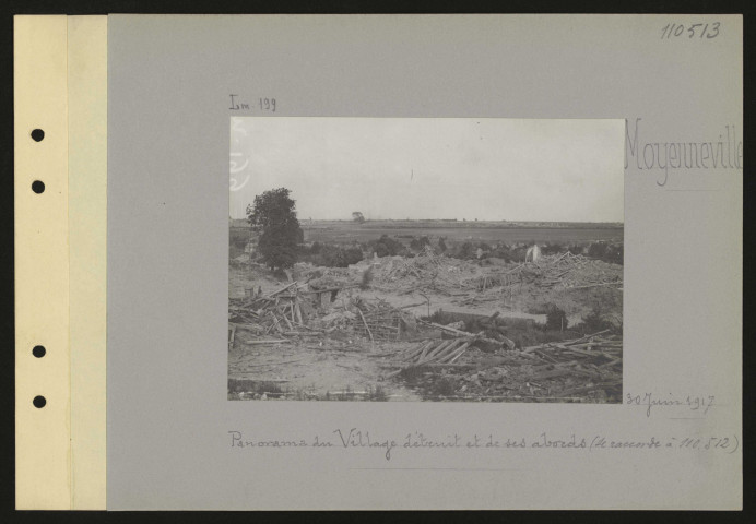Moyenneville. Panorama du village détruit et de ses abords (se raccorde à 110513)
