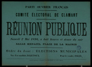 Parti ouvrier français Comité électoral de Clamart : Réunion publique
