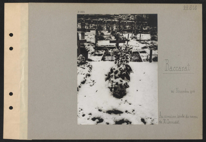 Baccarat. Au cimetière, tombe du neveu de M. Cornudet