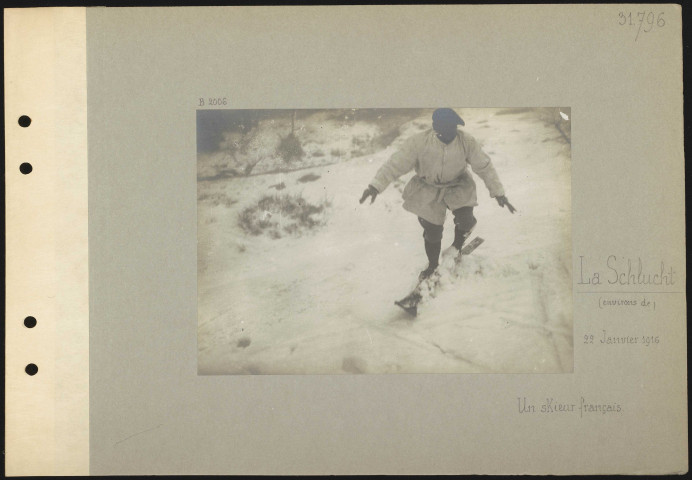 La Schlucht (environs de). Un skieur français