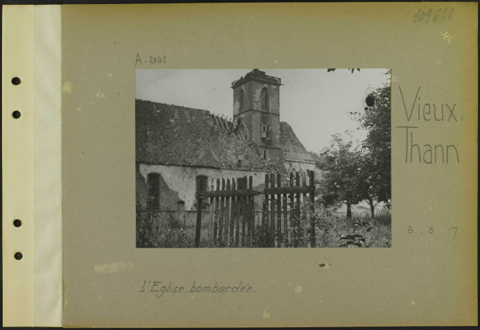 Vieux-Thann. L'église bombardée