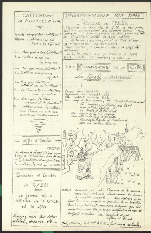 Le Cheval blanc. Satirique illustré bi-mensuel et bon enfant; 231e R.A.D.-6e C.R