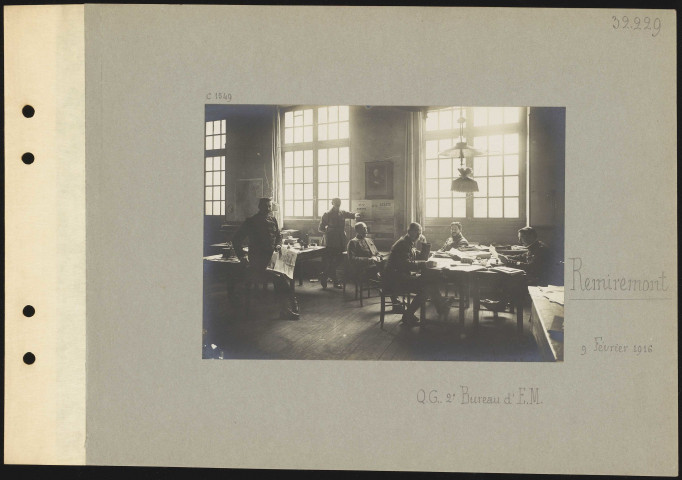 Remiremont. Quartier général. 2e Bureau d'état-major